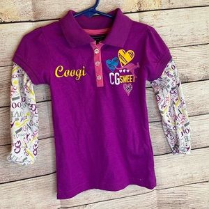 Long sleeve 3t Coogi shirt with logos on sleeve